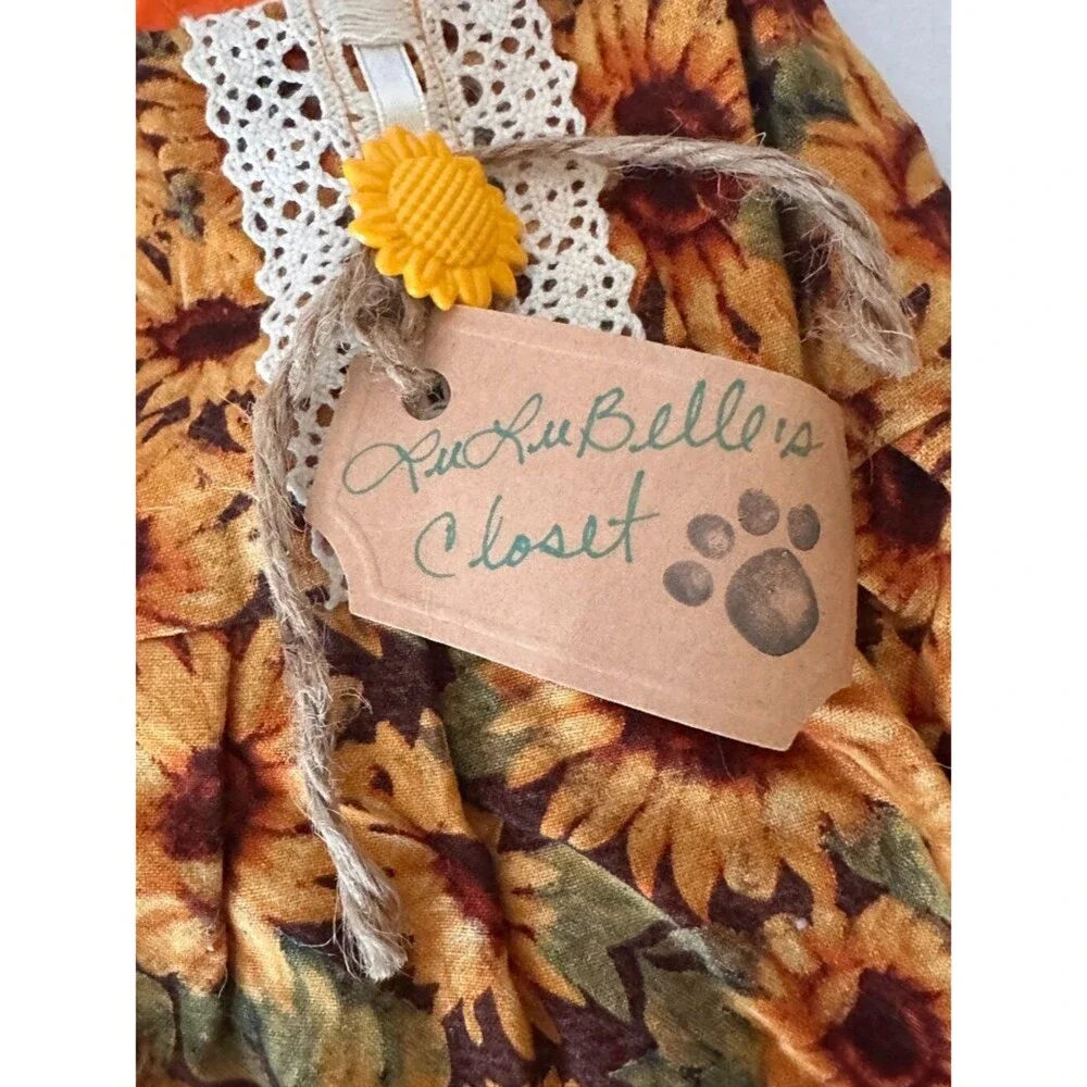 Lulu Belle’s Closet Sunflower Dog Dress Size M – Adorable Pet Outfit